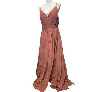 Pink Backless Pleated Maxi Dress